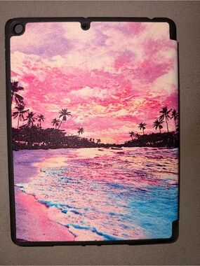 Tropical Sunset Tablet Case in Pink and Blue
